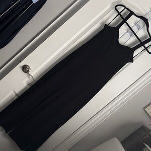 Strappy Ribbed Black Jumpsuit